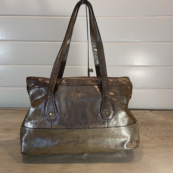 Antonio Melani silver snakeskin metallic satchel - Picture 5 of 12
